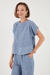 Lela Regular Fit Bol Paça Bayan Takım 67045982S4 İNDİGO