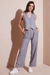 Lela Regular Fit Bol Paça Yelekli Kadın Takım 67045162S4 GRİ