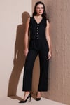Lela Regular Fit Bol Paça Yelekli Kadın Takım 67045162S4 SİYAH
