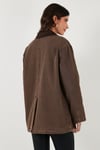 Lela Regular Fit Ceket Yaka Kadife Ekose Astarlı Ceket Bayan Mont 6810330 KAHVE