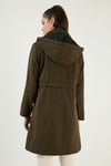Lela Regular Fit Çıkarılabilir Kapüşonlu İnce Mevsimlik Bayan Mont 497SEZEN HAKİ
