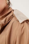 Lela Regular Fit Çıkarılabilir Kapüşonlu İnce Mevsimlik Bayan Mont 497SEZEN CAMEL