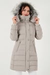 Lela Regular Fit Çıkarılabilir Kapüşonlu Fermuarlı Cepli Şişme Bayan Mont 497EMİLY TAŞ