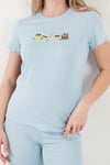 Lela Regular Fit Desenli Bisiklet Yaka Kısa Kollu Kadın Pijama Takımı 65770823 MAVİ