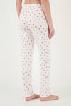 Lela Regular Fit Desenli V Yaka Kısa Kollu Kadın Pijama Takımı 65770836 BEYAZ-KIRMIZI