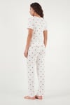 Lela Regular Fit Desenli V Yaka Kısa Kollu Kadın Pijama Takımı 65770836 BEYAZ