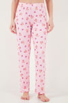 Lela Regular Fit Desenli V Yaka Kısa Kollu Kadın Pijama Takımı 65770836 PEMBE