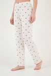Lela Regular Fit Desenli V Yaka Kısa Kollu Kadın Pijama Takımı 65770836 BEYAZ