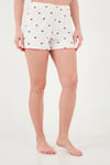 Lela Regular Fit Desenli V Yaka Şortlu Kadın Pijama Takımı 65770837 BEYAZ