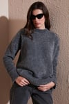 Lela Regular Fit Dik Yaka Yumuşak Dokulu Triko Bayan Kazak 4616222 ANTRASİT