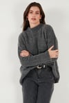 Lela Regular Fit Dik Yaka Yumuşak Dokulu Triko Bayan Kazak 4616222 ANTRASİT