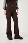 Lela Regular Fit Ekoseli Gömlek Detaylı Triko Bayan Takım 59136596 KAHVE