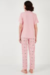 Lela Regular Fit Gömlek Yaka Kısa Kollu Kadın Pijama Takımı 65740102 PEMBE
