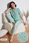 Lela Regular Fit Gömlek Yaka Kısa Kollu Kadın Pijama Takımı 65740102 MİNT