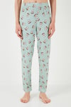 Lela Regular Fit Gömlek Yaka Kısa Kollu Kadın Pijama Takımı 65740102 Mint-Bej