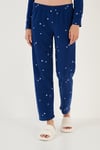 Lela Regular Fit Gömlek Yaka Önden Düğmeli Polar Kadın Pijama Takımı 6571009W4 LACİVERT