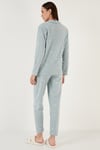 Lela Regular Fit Gömlek Yaka Önden Düğmeli Polar Kadın Pijama Takımı 6571009W4 MİNT