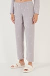 Lela Regular Fit Gömlek Yaka Önden Düğmeli Polar Kadın Pijama Takımı 6571009W4 GRİ