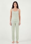Lela Regular Fit Güpür Detaylı Askılı Yuvarlak Yaka Kadın Pijama Takımı 65770822 YEŞİL