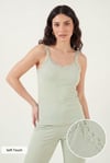 Lela Regular Fit Güpür Detaylı Askılı Yuvarlak Yaka Kadın Pijama Takımı 65770822 YEŞİL
