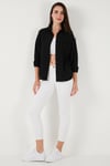 Lela Regular Fit Güpürlü Cep Detaylı Uzun Kollu Bayan Gömlek 6773215 SİYAH