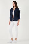Lela Regular Fit Güpürlü Cep Detaylı Uzun Kollu Bayan Gömlek 6773215 LACİVERT
