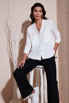 Lela Regular Fit Hakim Yaka Bayan Gömlek 67044872S4 EKRU