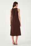 Lela Regular Fit Halter Yaka Midi Boy Kadın Elbise 67810049 KAHVE
