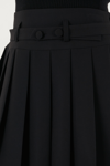 Lela Regular Fit Kemerli Pileli Mini Boy Bayan Etek 6523447 SİYAH