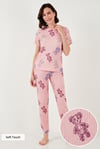 Lela Regular Fit Kısa Kollu Kadın Pijama Takımı 65740104 PEMBE