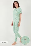 Lela Regular Fit Kısa Kollu Kadın Pijama Takımı 65740104 MİNT