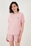 Lela Regular Fit Kısa Kollu Şortlu Bayan Pijama Takımı 65740103 PEMBE