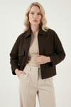 Lela Regular Fit Klasik Yaka Astarlı Cep Detaylı Bayan Ceket 6927670 Acı Kahve