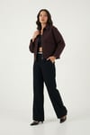 Lela Regular Fit Klasik Yaka Astarlı Cep Detaylı Bayan Ceket 6927670 MÜRDÜM