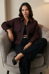Lela Regular Fit Klasik Yaka Astarlı Cep Detaylı Bayan Ceket 6927670 MÜRDÜM