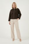 Lela Regular Fit Klasik Yaka Astarlı Cep Detaylı Bayan Ceket 6927670 Acı Kahve