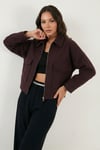 Lela Regular Fit Klasik Yaka Astarlı Cep Detaylı Bayan Ceket 6927670 MÜRDÜM