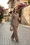 Lela Regular Fit Klasik Yaka Belden Oturan Gömlek Bayan Takım 6928872 HAKİ