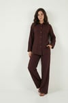 Lela Regular Fit Klasik Yaka Belden Oturan Gömlek Bayan Takım 6928872 MÜRDÜM