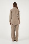 Lela Regular Fit Klasik Yaka Belden Oturan Gömlek Bayan Takım 6928872 HAKİ