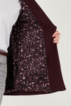 Lela Regular Fit Klasik Yaka Desenli Astar Detaylı Blazer Bayan Ceket 6839227 MÜRDÜM