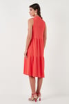 Lela Regular Fit Kolsuz Midi Bayan Elbise 5865658 KOYU ORANJ