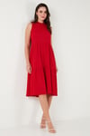 Lela Regular Fit Kolsuz Midi Kadın Elbise 5869008 KIRMIZI