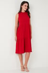Lela Regular Fit Kolsuz Midi Kadın Elbise 5869008 KIRMIZI