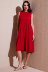 Lela Regular Fit Kolsuz Midi Kadın Elbise 5869008 KIRMIZI