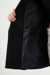 Lela Regular Fit Kruvaze Yaka Desenli Astar Detaylı Kadın Ceket 6927560 SİYAH