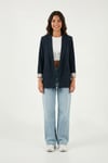 Lela Regular Fit Kruvaze Yaka Desenli Astarlı Bayan Ceket 6927624 LACİVERT