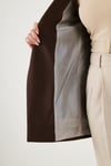Lela Regular Fit Kruvaze Yaka Desenli Astarlı Bayan Ceket 6927624 KAHVE