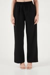 Lela Regular Fit Kruvaze Yaka Düğme Detaylı Crop Bayan Takım 5866446 SİYAH