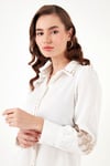 Lela Regular Fit Nakış İşlemeli Bayan Gömlek 611GO0201 EKRU